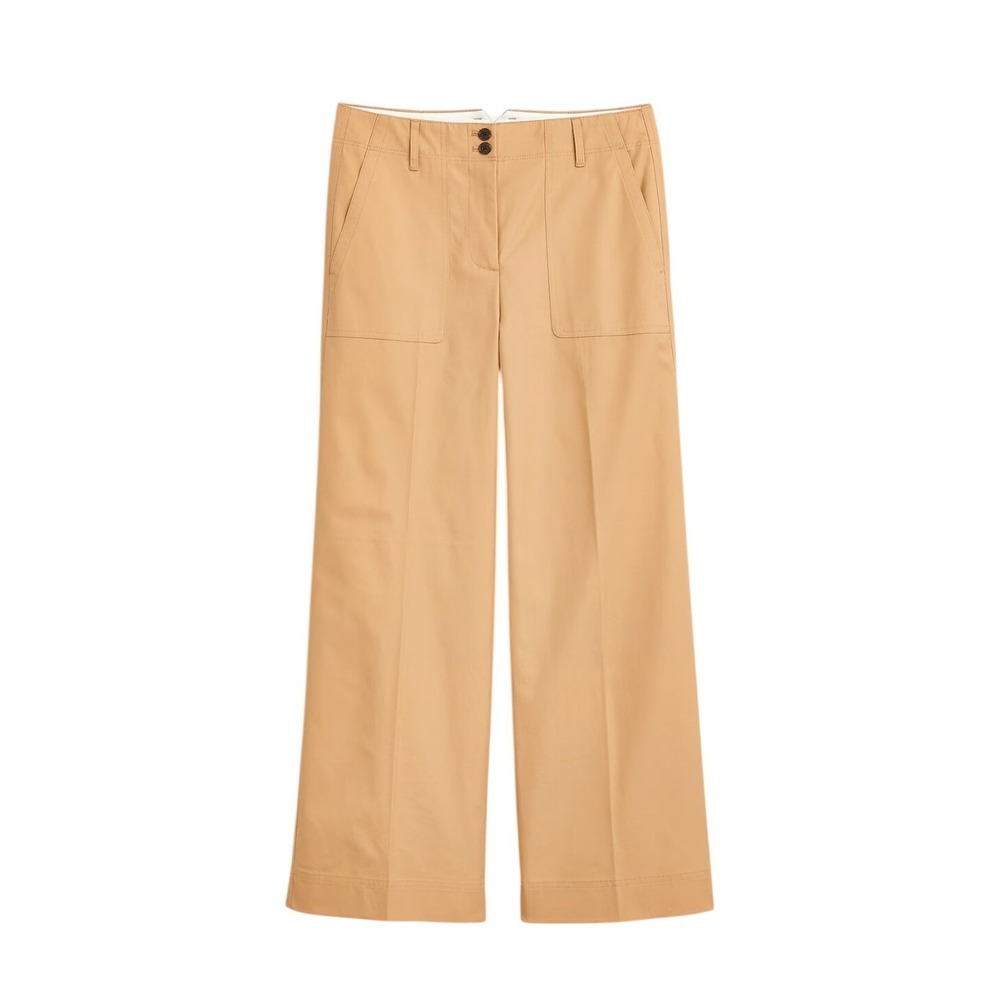 J.Crew Pants Womens 4 Collection Wide-Leg Trench Canvas Tan BV498 Rare